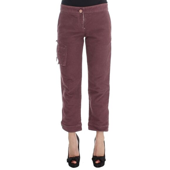 Ermanno Scervino Cropped Cargo Pants Women Bordeaux Jeans & Pants - Picture 1 of 6